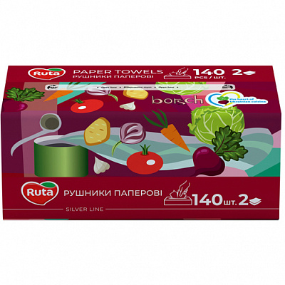 Бумажные полотенца Ruta двухслойная 140 шт.