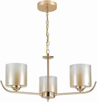 Люстра подвесная Sensio Australis 3x40 Вт E27 золото/амбер ALG-07490/3