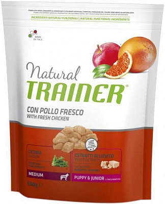 Корм Trainer Natural Puppy Junior Medium курица 650 г