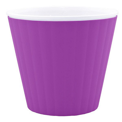 Горшок пластиковый Алеана Ибис круглый 2,3л сиреневый с белым (114036) 