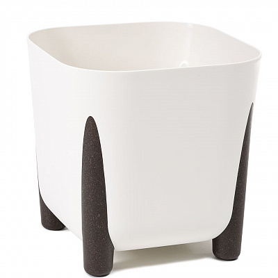 Вазон пластик FRIDA 29х29х28,7 см квадратный кремовый 16 л Lamela (9742417)