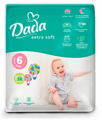 Подгузники Dada Extra Soft Extra Large 6 (16+ кг) 38 шт.