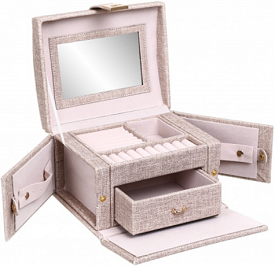 Шкатулка для украшений Cassy 19.5x13x16 см бежевый