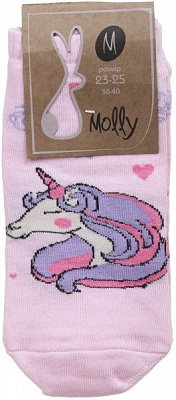 Шкарпетки жіночі Молли Єдиноріг р. 23-25 світло-рожевий