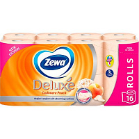 Туалетная бумага Zewa Deluxe Персик трехслойная 16 шт.