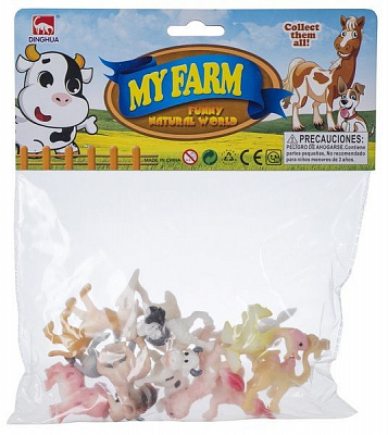 Набор фигурок DINGUA Зверюшки с фермы 12 шт. 