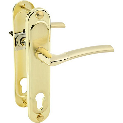 Ручка на планке Linde А-1210-85 полированная латунь/матовая латунь