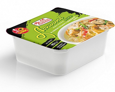 Лапша GOLDEN DRAGON яичная со вкусом бульона из домашней курицы лоток 90 г 