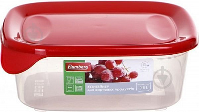 Набір контейнерів для харчових продуктів 800 мл червоний Flamberg