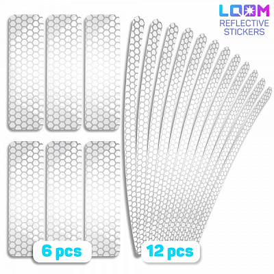 Світловідбивна наліпка LOOM для ободів, білі