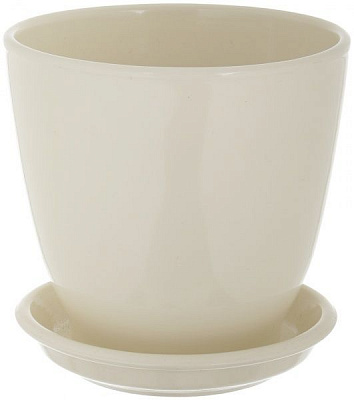 Горщик керамічний Кедр №3 глянець шоколадно-золотий круглий 1,6л бежевий