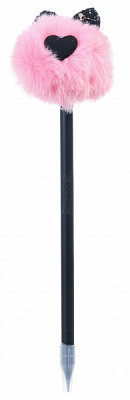 Олівець чорнографітний Пухнастик з вушками рожевий