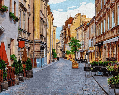 Картина по номерам Улочками Львова 40х50 см Идейка 