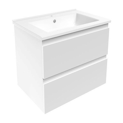 Тумба підвісна Loreta 650 f3209W біла з умивальником