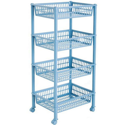 Етажерка пластикова Plast Team 1259 De Lux 4 яруси 821x315x445 мм