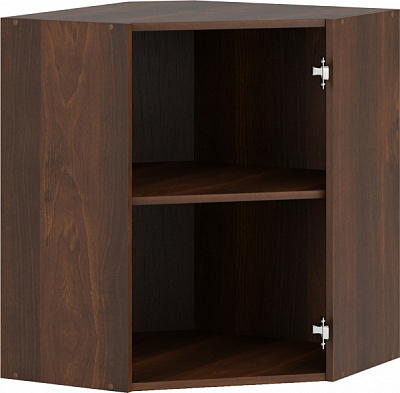 Шкаф верхний угловой 600x720x600 мм орех темный 