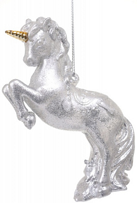 Підвіска Єдиноріг 2 6х12х3 см срібний