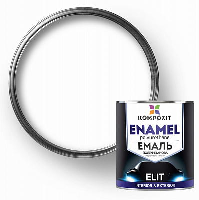 Эмаль полиуретановая Kompozit ELIT белый шелковистый мат 0,6л