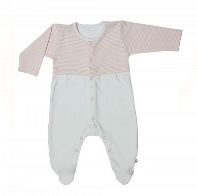 Человечек Lucky tots р.68 белый с розовым 1713.3 