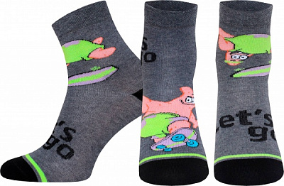 Шкарпетки унісекс Conte-Kids 3074 Spongebob (середньої довжини) 643 р.23-24 сірий меланж