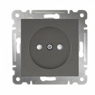 Механізм розетки без заземлення Makel Karea зі шторками IP20 димчастий 57050052