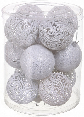 Набор елочных шаров Комплект № 87 d 80 мм 12 шт./уп.