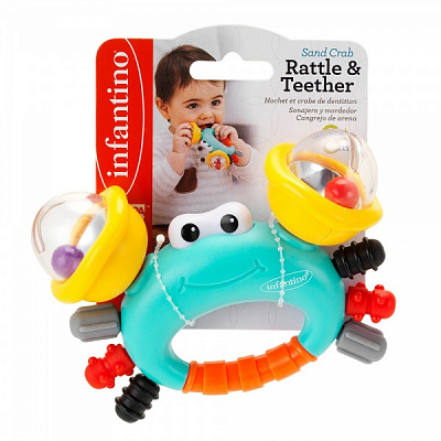 Игрушка-погремушка Infantino Улыбающийся крабик 316665
