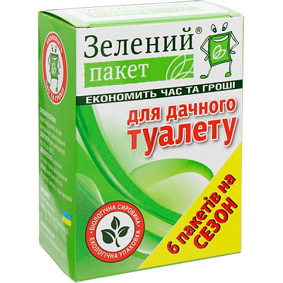 Засіб Зелений пакет для дачного туалету 6 шт (А 00090)