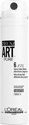 Спрей L'OREAL Professionnel Tecni.Art Pure 6-Fix Spray для фиксации волос 250 мл 