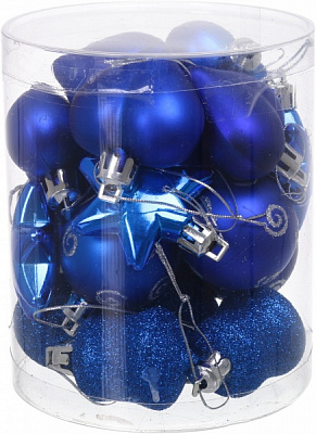 Набір ялинкових куль і декорацій EPI-BS-4366AKR в асортименті d 40 мм 20 шт./уп.