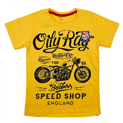 Футболка для мальчика AKKUZU kids Oil Ray 9131 р.134 желтый 