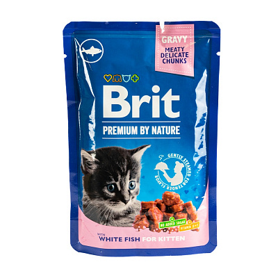 Консерва для кошенят Brit Premium біла риба 100 г