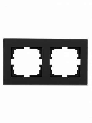 Рамка двомісна Lezard Vesna горизонтальна матовий чорний 742-5980-147