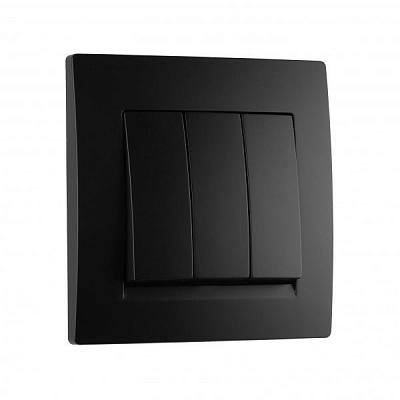 Вимикач триклавішний UP! (Underprice) One Plus без підсвітки 10 А 250В антрацит 706-4242-109