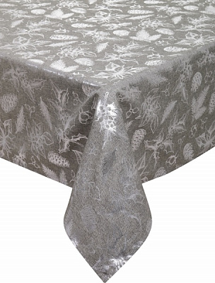 Скатертина Noel 140x180 см сірий із сріблястим Luna