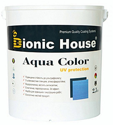 Лазурь Bionic House лессирующая универсальная Aqua Color UV protect шоколадный шелковистый мат 0,8 л