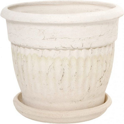 Горшок шамотный Поляк большой 95 круглый 46,2л кремовый 