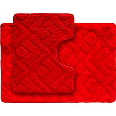 Набор ковриков Dariana Econom 55x80 + 55x42 Геометрия красный