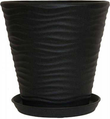 Горшок керамический Ориана-Запорожкерамика Новая Волна №1 крошка фигурный 13,5 л черный 