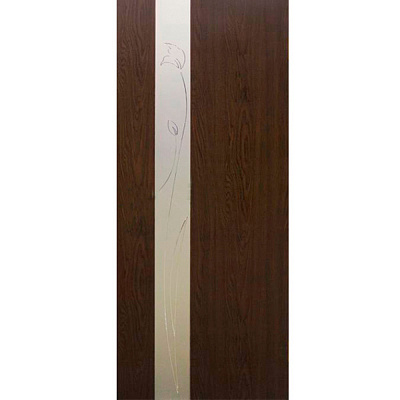 Двері полотно Дзеркало 3 90 см каштан зі склом