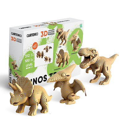 3D-конструктор Cartonic Puzzle DINOS TRIO CARTTRIODINO