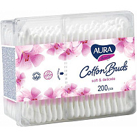 Ватные палочки Aura beauty Soft & delicate 200 шт. (квадратная)