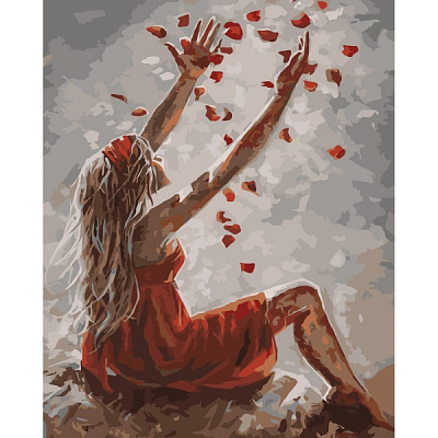 Раскраска по номерам Strateg Лепестки любви 30х40 см SS-6553