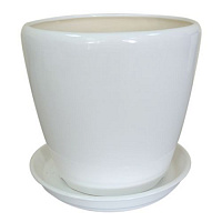 Горшок керамический Ориана-Запорожкерамика Грация №2 круглый 4,5л белый глянец 