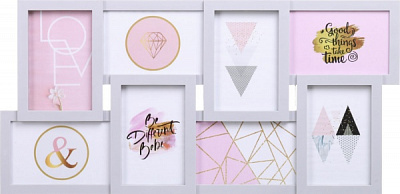 Фотоколлаж BW 56,3х27,7х2 см 8 фото 10x15 см серый 