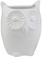Кашпо керамічне Eterna 3105-14,5 сова фігурний білий 