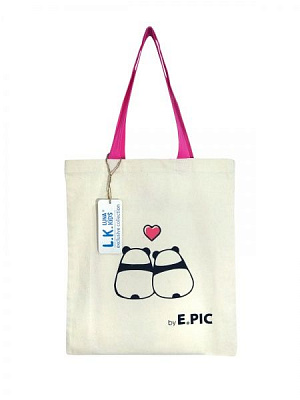 Сумка Luna Kids Влюбленные панды 42х38 см молочный 