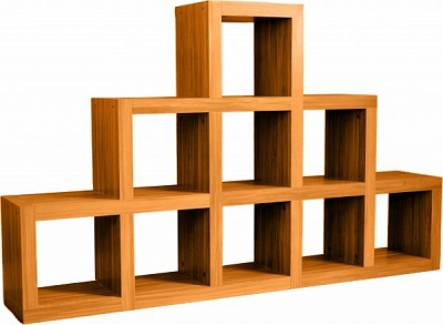 Стеллаж для книг Inteo Кубус Горка 3 1750x1070x290 мм орех 