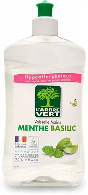 Жидкость для ручного мытья посуды L'Arbre Vert Мятный Базилик 0,5л