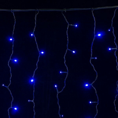 Электрогирлянда-штора внешняя встроенный светодиод (LED) 270 ламп 2,7м голубая 